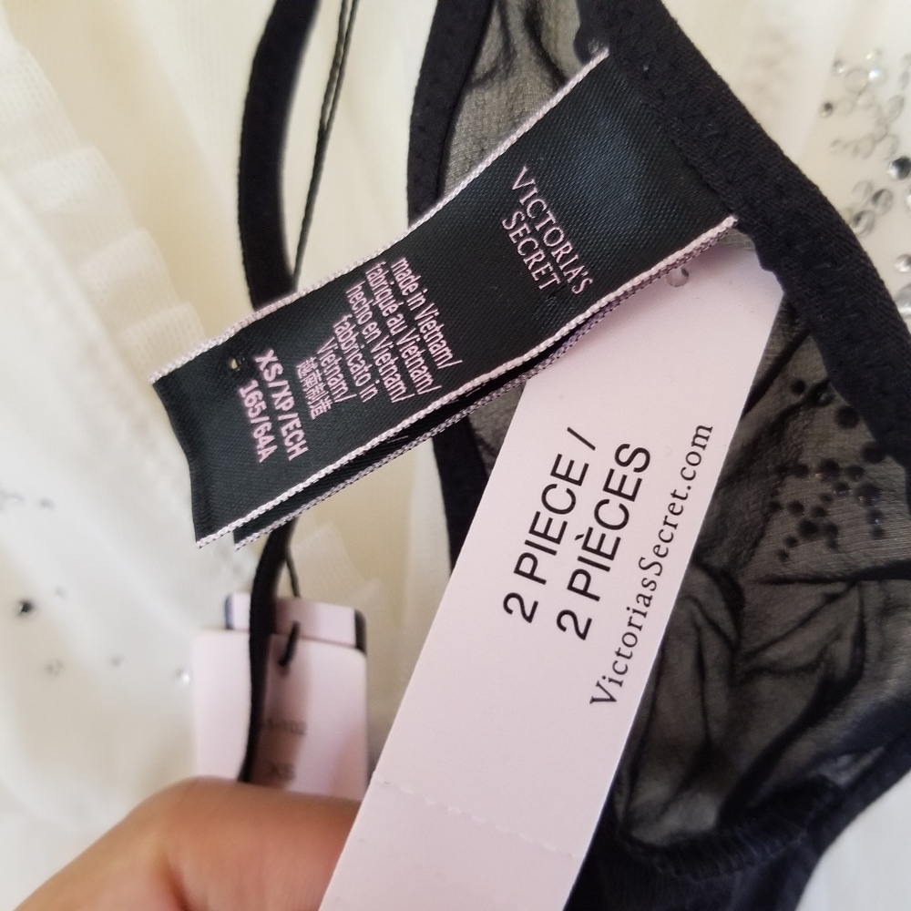 NWT Victoria Secret Lingerie Snowflake 2 Piece Thong Nightie Set Size XS - Picture 10 of 13